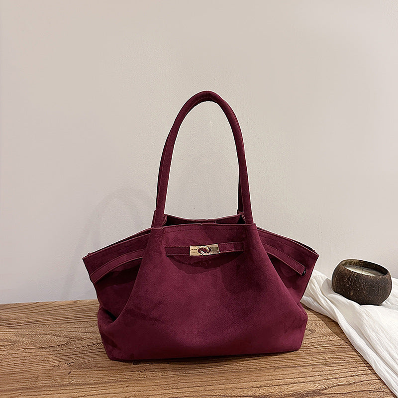 Large Capacity Commuter Suede Tide Minority Single Simple Tote Bag
