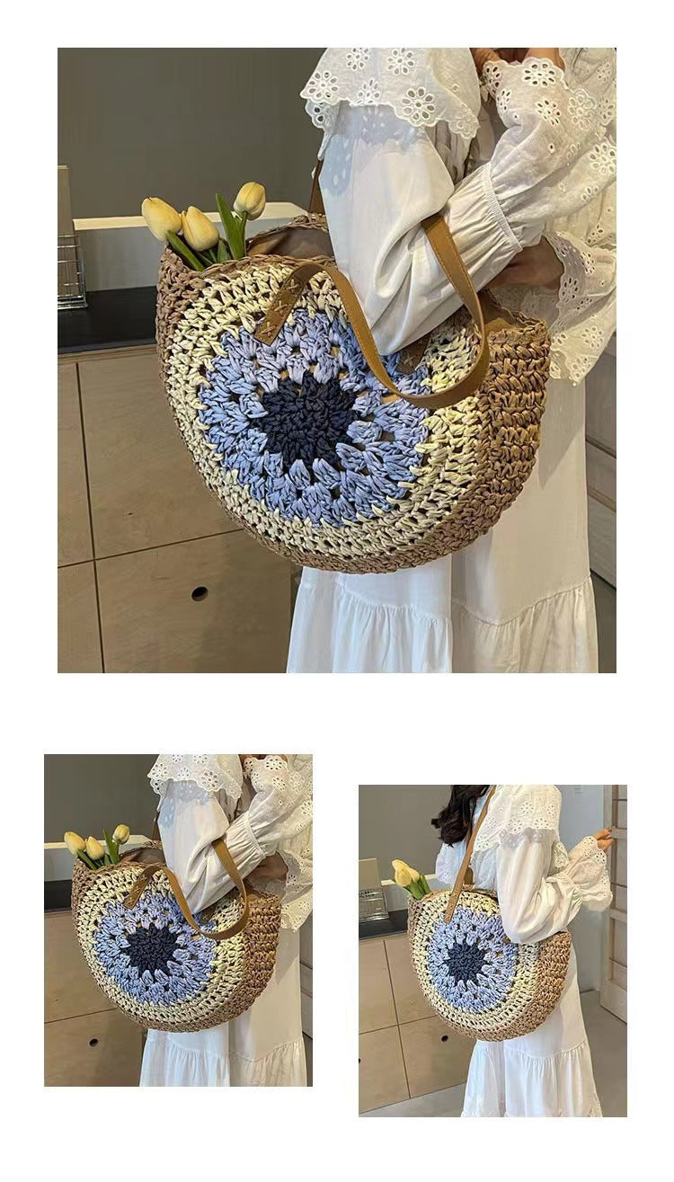 Woven Seaside Vacation Beach Large Capacity Women's Shoulder Bag