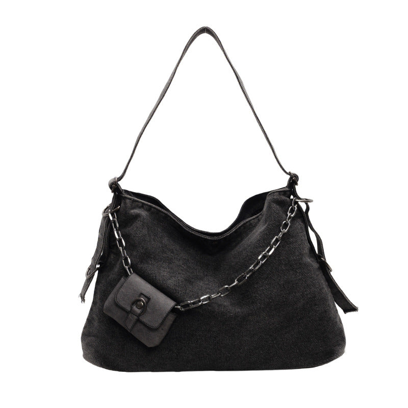 Women's Denim Fashion Chain Large Capacity Versatile Shoulder Bags