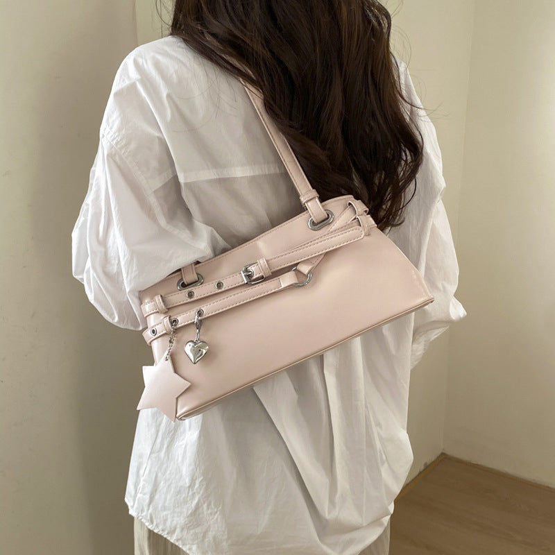 Women's Retro Red One Niche Portable Baguette Underarm Bag