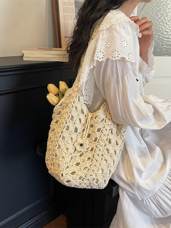 Straw Fashion Portable Beach Vacation Idle Style Texture Bags