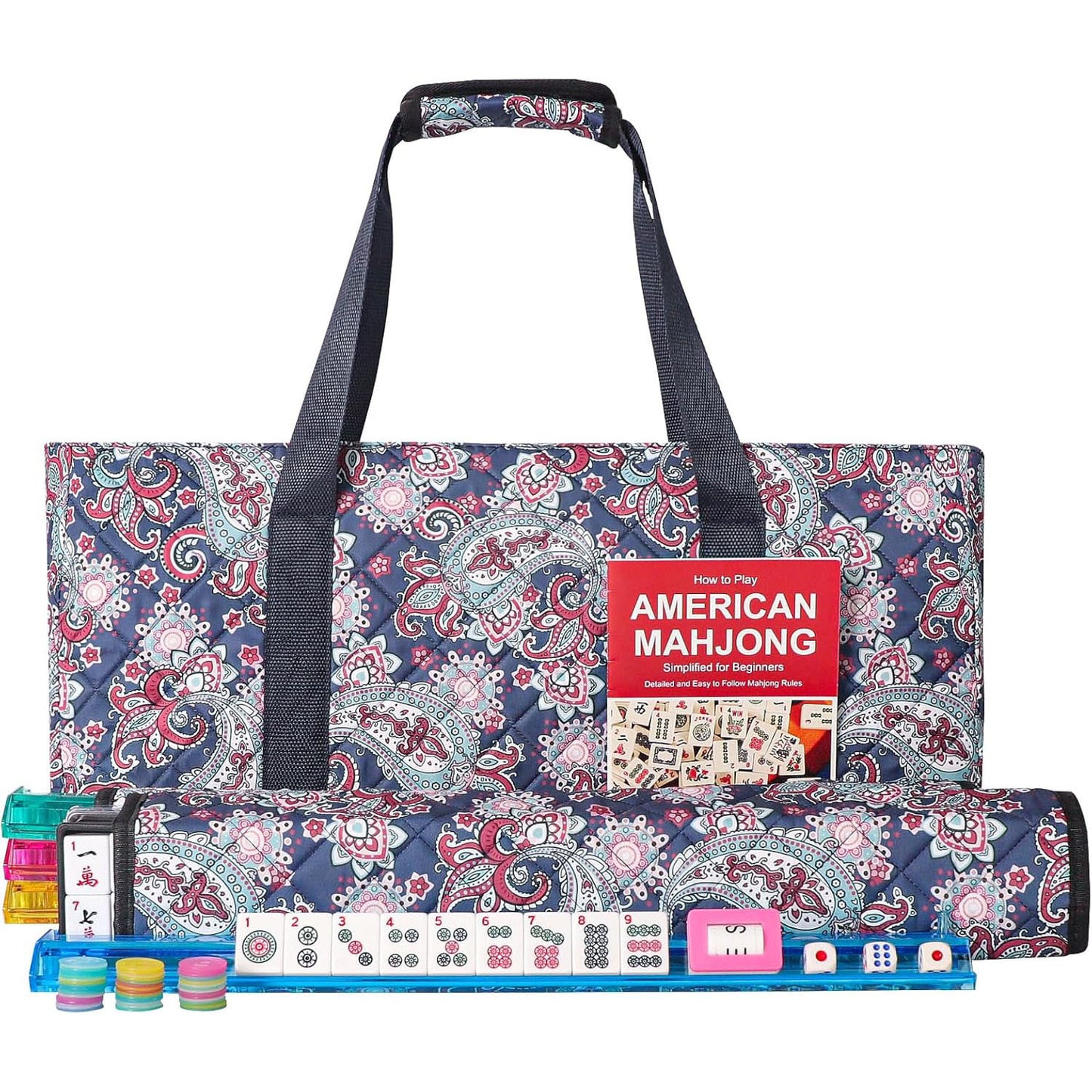 Portable Cashew Mahjong Three-piece Storage Toiletry Makeup Bag