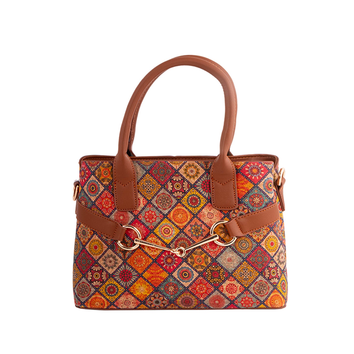 Women's Vintage Printed Tree Leather Fashionable Personalized Light Women's Handbag