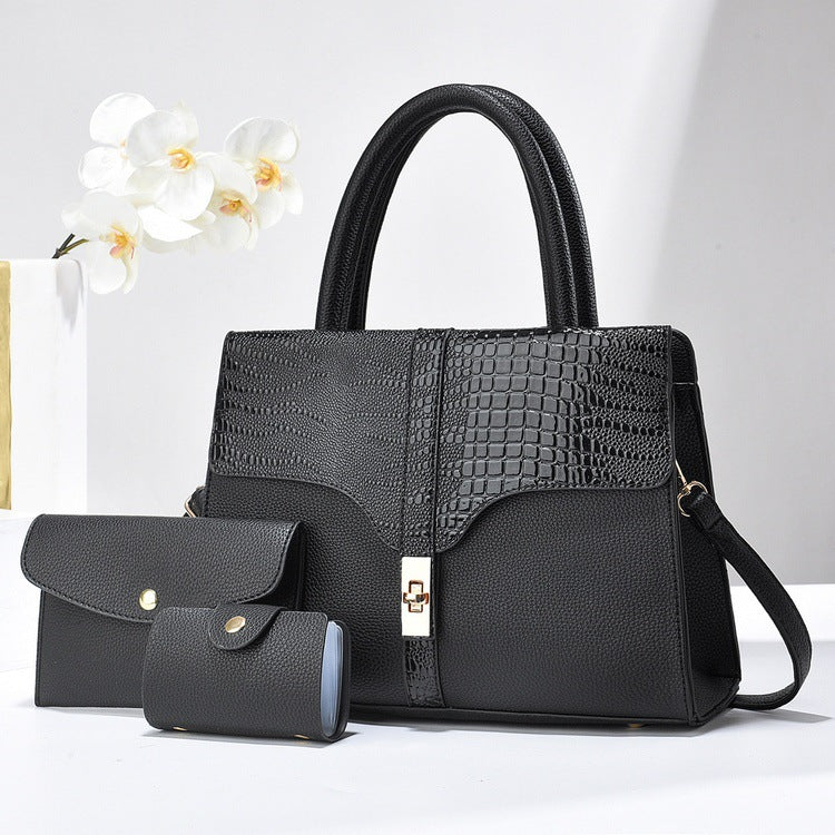 Women's Fashion Three-piece Set High Sense Alligator Underarm Bag