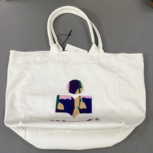 Canvas Leisure Shopping Colored Embroidery Label Tote Bag