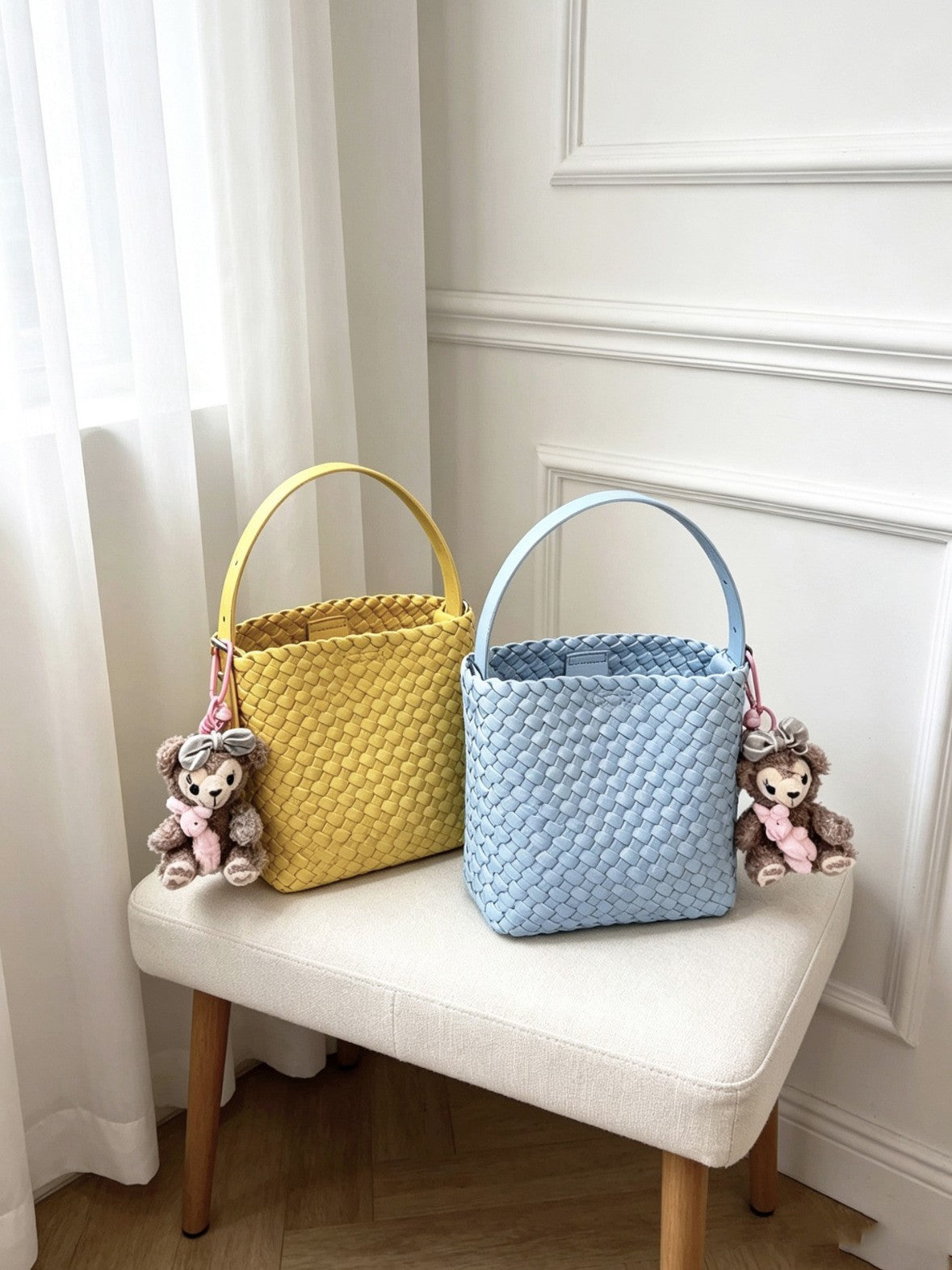 Women's Handmade Woven Super Hot Dish Basket Bucket Bag