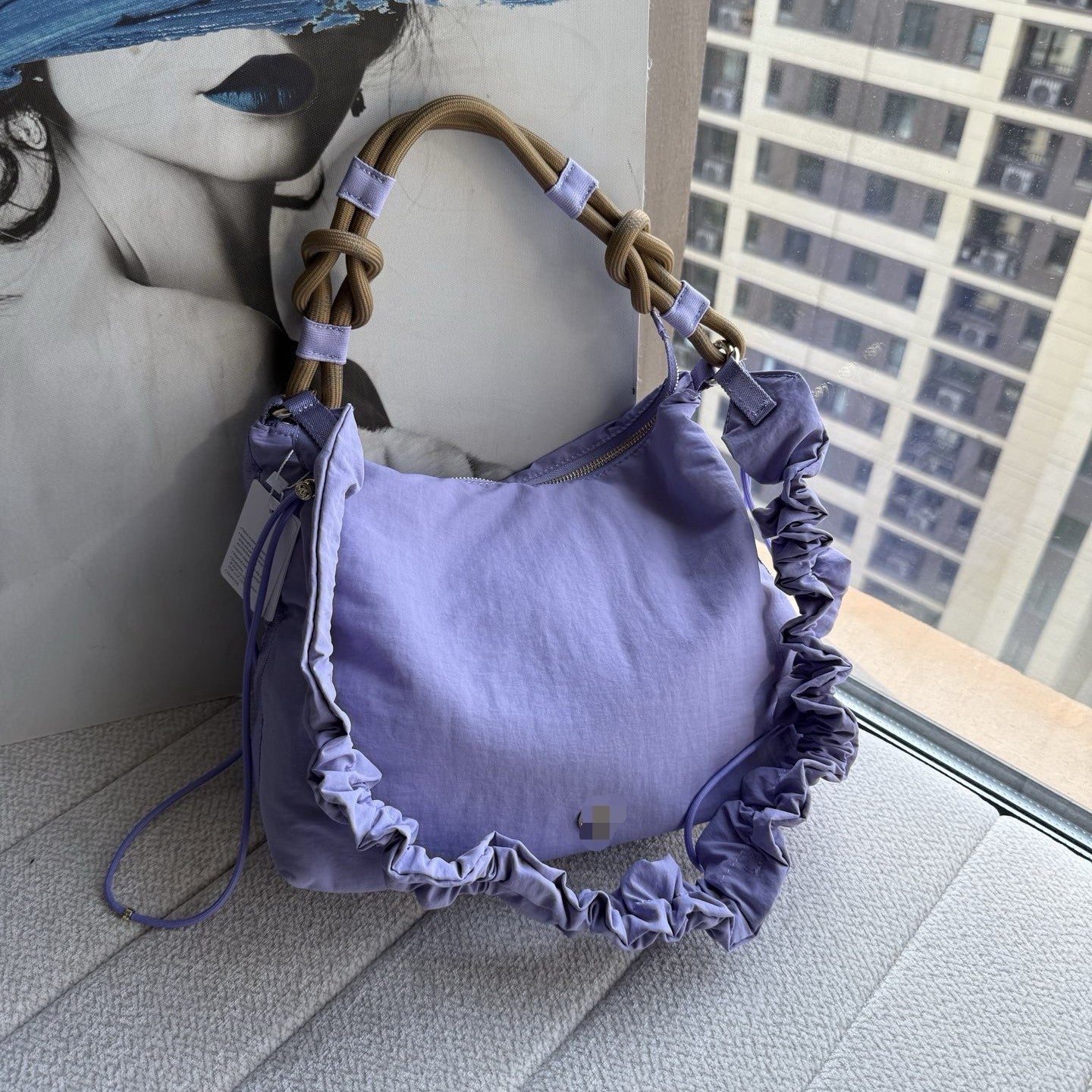 Women's Sweet Large Intestine Twist Personality Nylon Women's Messenger Bag