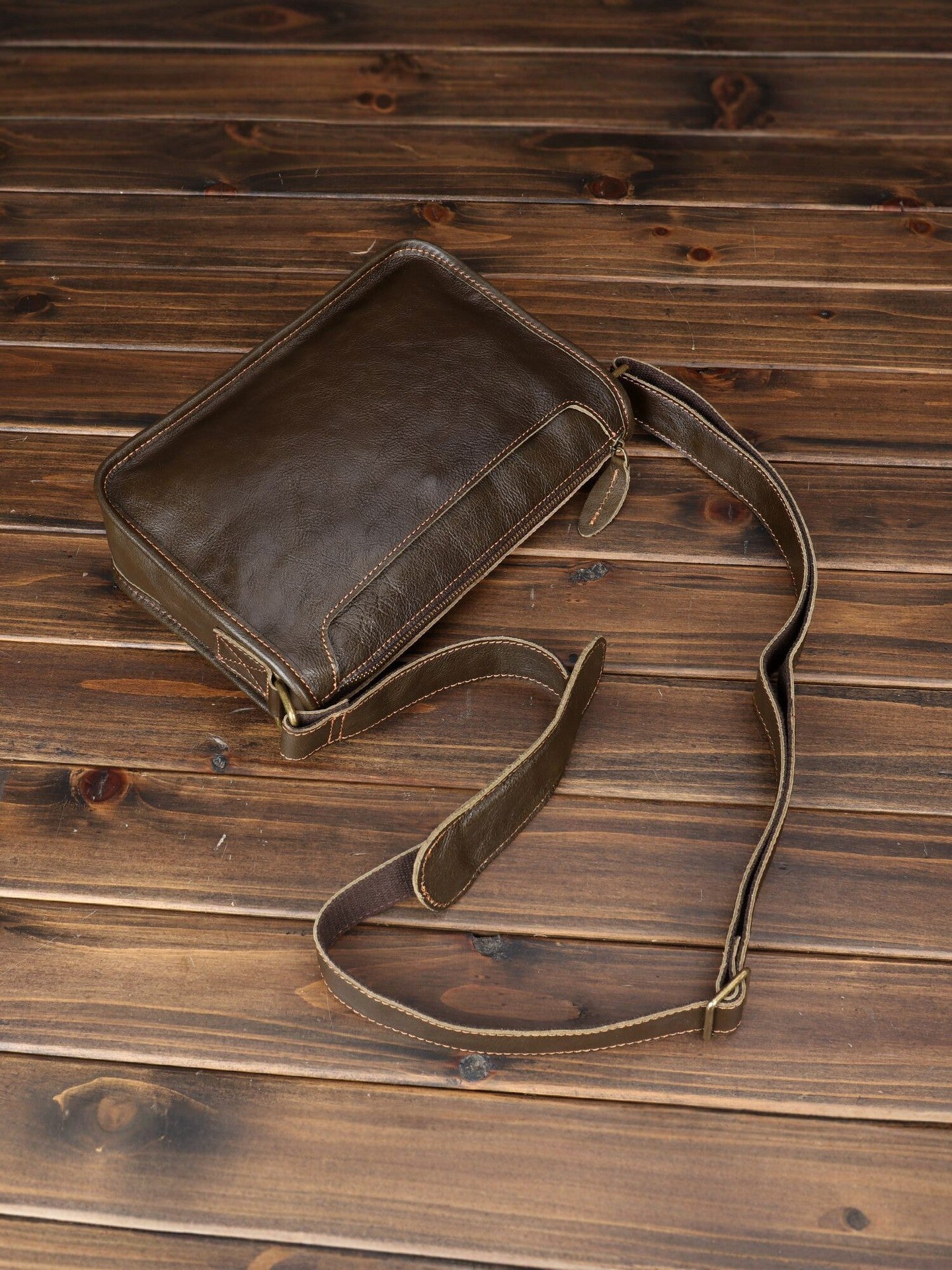 Men's Leather First Layer Cowhide Vintage Leisure Men's Messenger Bag