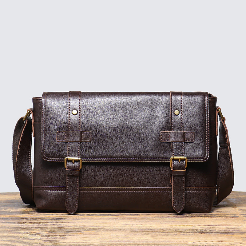 Women's & Men's Vintage Leather Cowhide Large Capacity Men's Messenger Bag