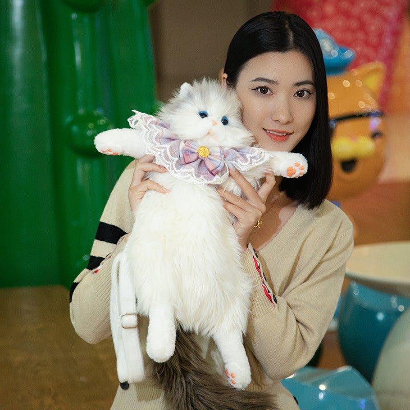 Women's Doll Simulation Cat Plush For Women's Backpack