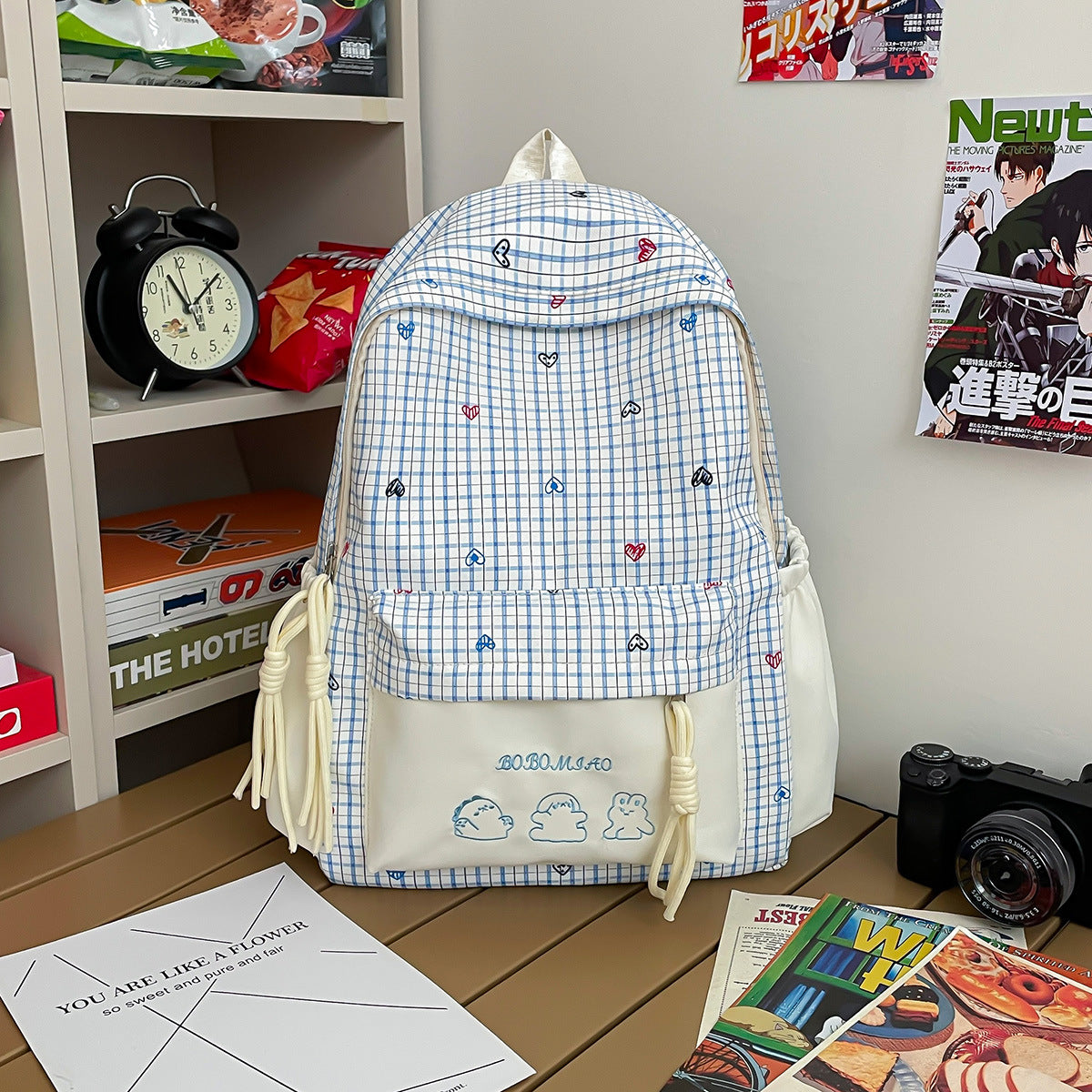 Leisure Plaid Female Junior High Cute School Bags