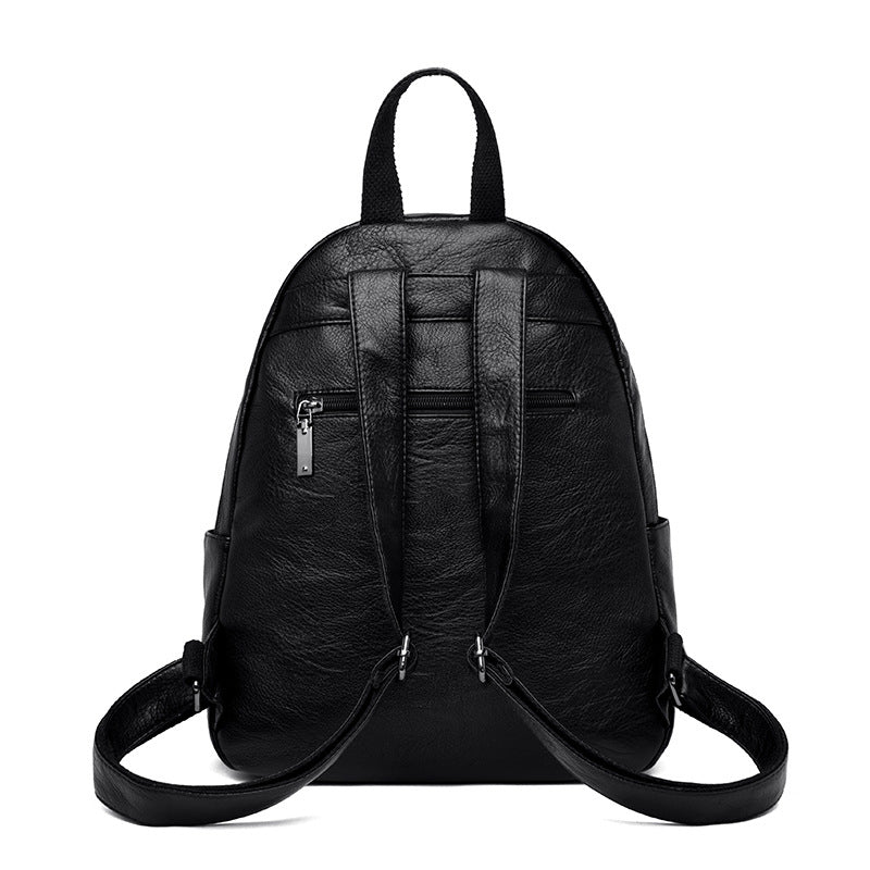 Women's Trendy Soft Leather Korean Style Fashion Women's Backpack