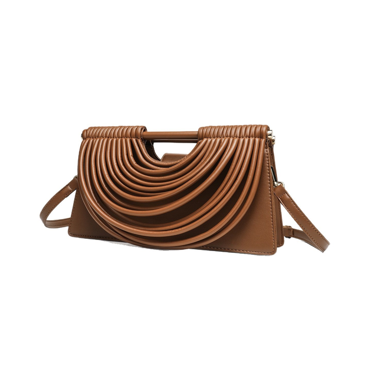 Women's Hand-woven Line Comb Design Trapezoidal Bags