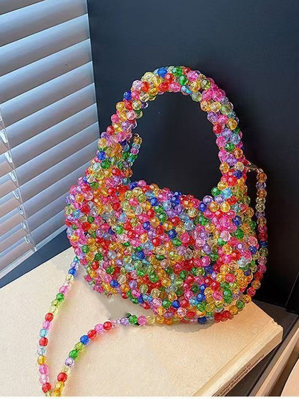 Women's Exquisite High Quality Light Luxury Hand-woven Beads Chic Sweet Bags