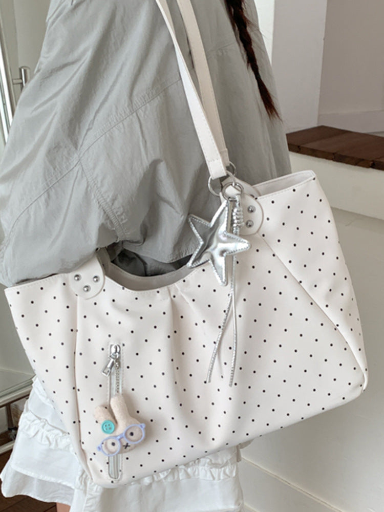 Spring Korean Style Rhinestone Canvas Large Capacity Portable Tote Bag