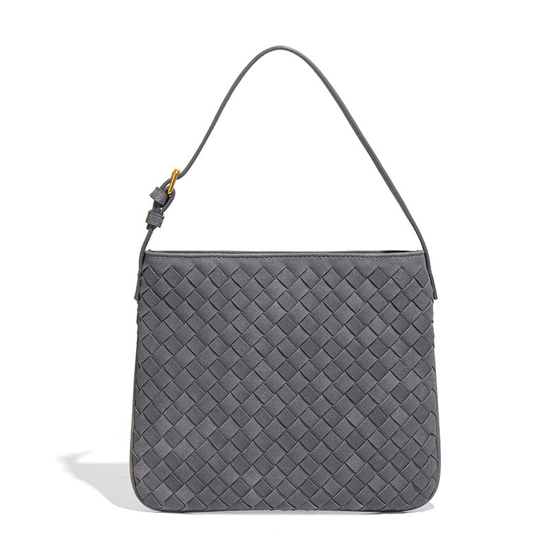 Women's Frosted Portable Underarm Retro Woven Simple Handbags