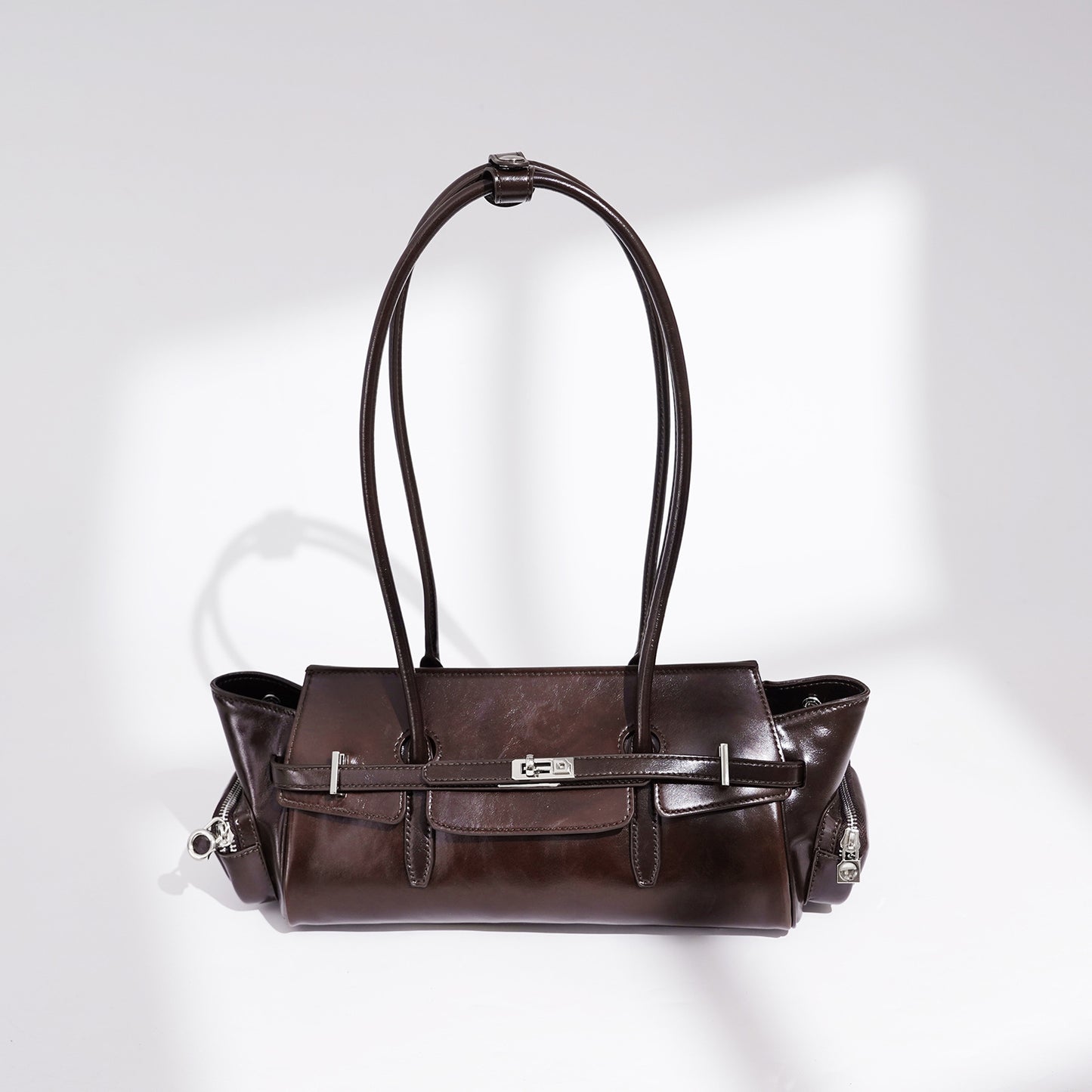 Spring Kelly Portable Simple Western Style Textured Lady Genuine Women's Shoulder Bag
