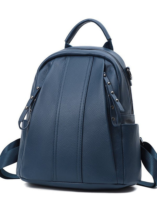 Women's Leather Korean Fashionable First Layer Cowhide Large Capacity Women's Backpack