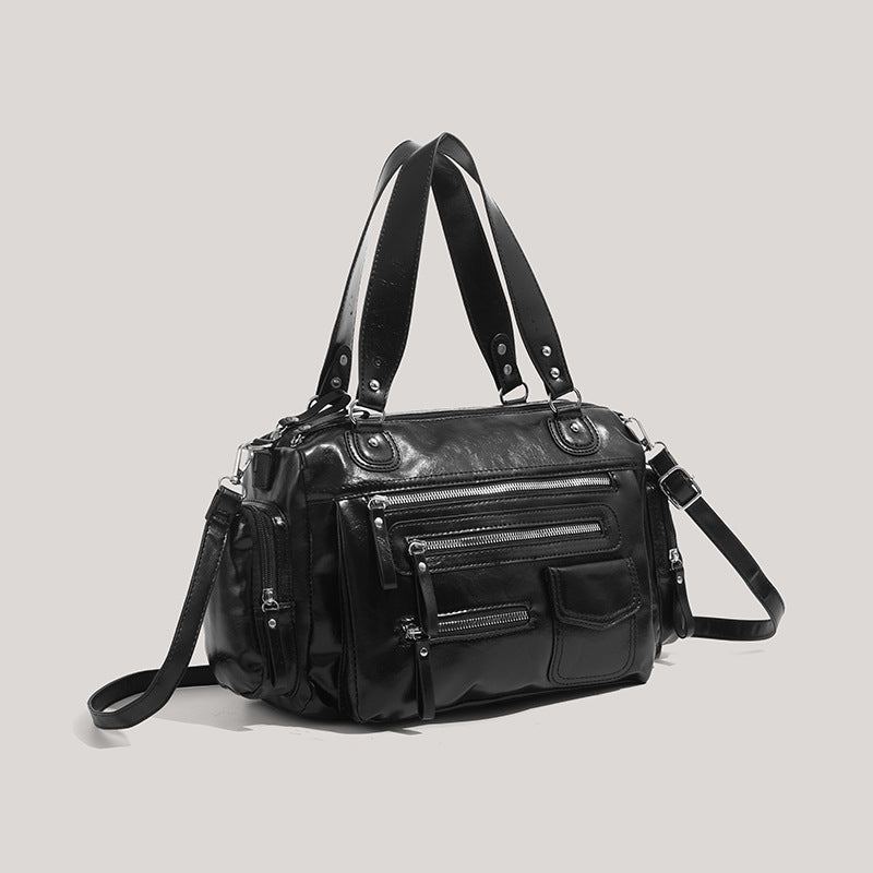Vintage Zipper Motorcycle Light Luxury College Bags