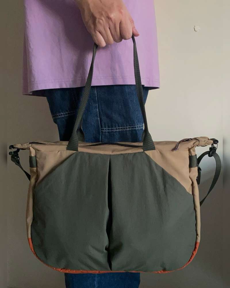 Tooling Style Large Capacity Totes Stitching Tote Bag
