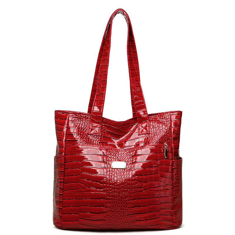 Classic Crocodile Leather Versatile Large Capacity Handbags