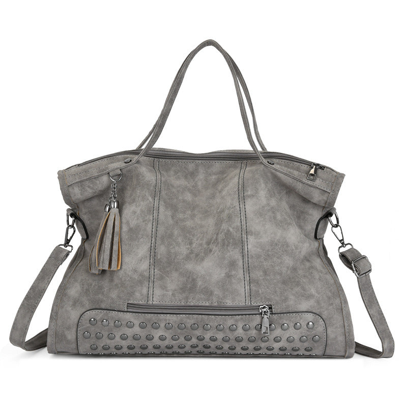Women's Retro Frosted Fashion Trend Large Capacity Women's Handbag
