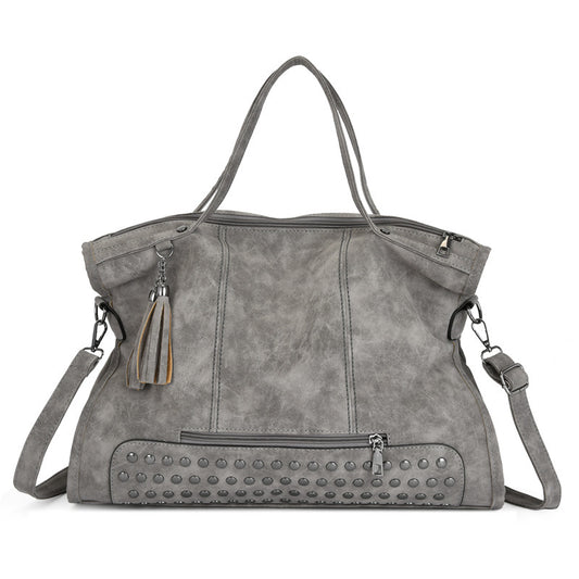 Women's Retro Frosted Fashion Trend Large Capacity Women's Handbag