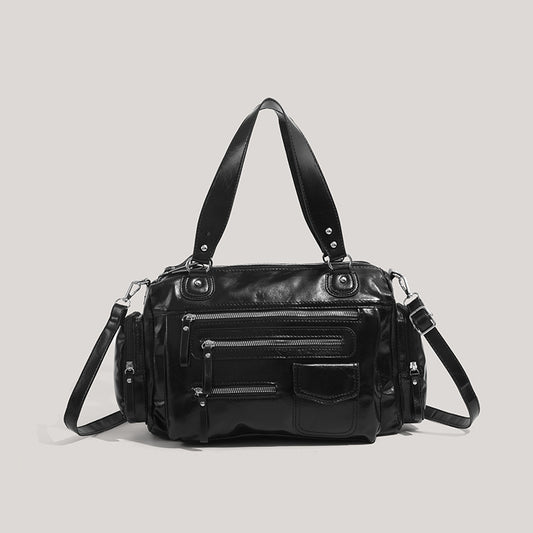 Vintage Zipper Motorcycle Light Luxury College Bags