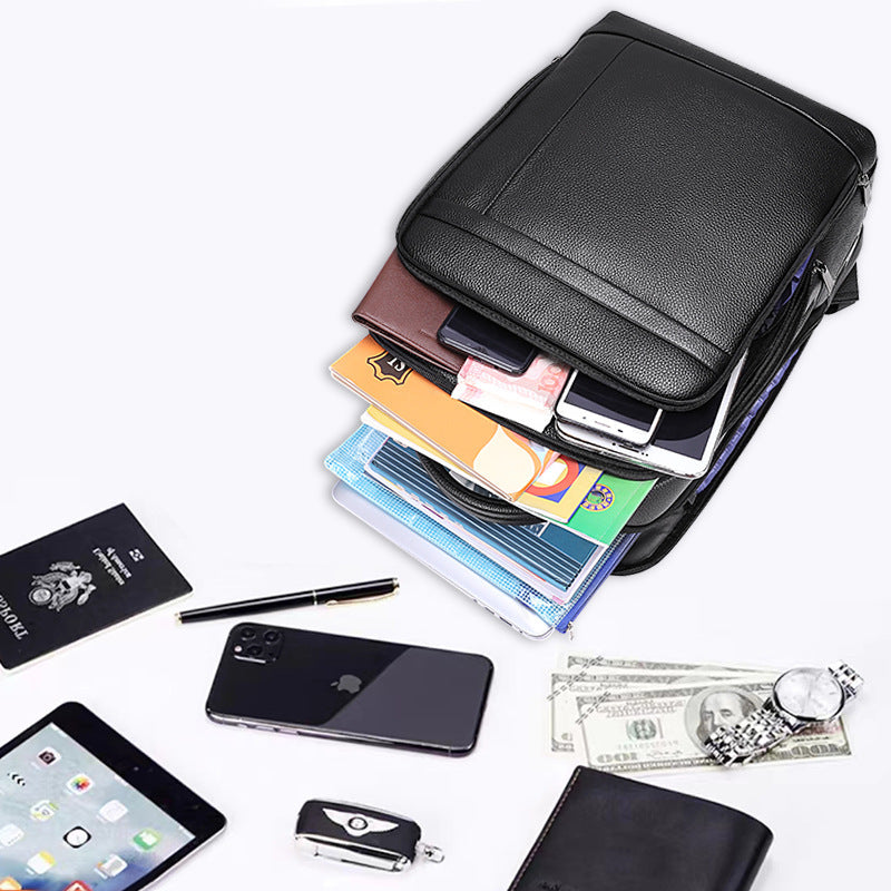 Men's High-grade Leather Large Capacity Top Layer Bags