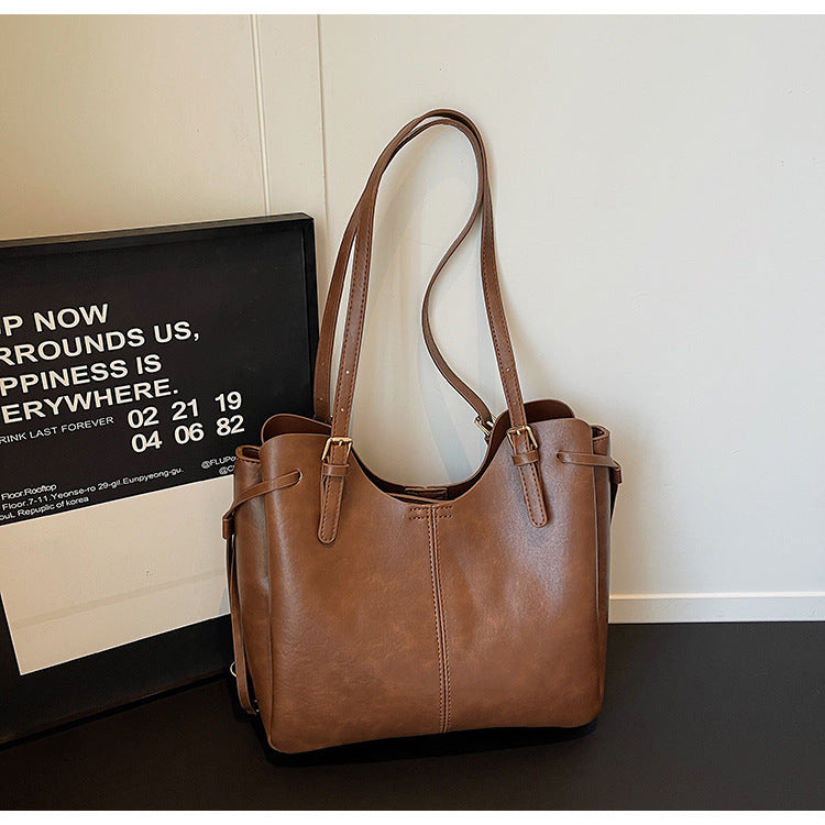 Women's Folding Big Advanced Texture Commuter Large Capacity Simple Women's Shoulder Bag