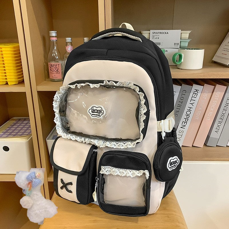 Contrast Color Girlish Preppy Style For Junior Backpacks