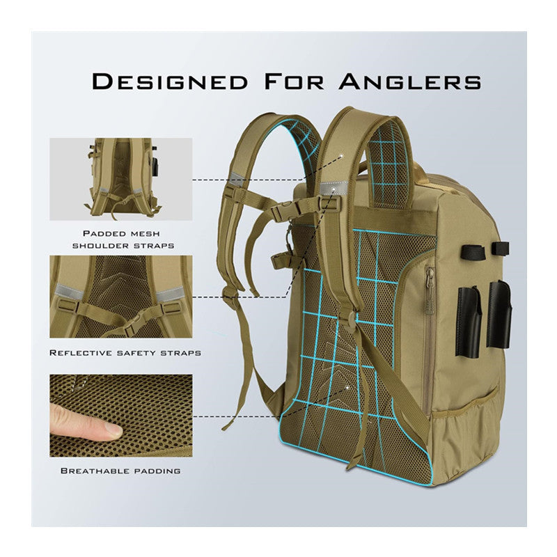 Fishing Large Capacity Line Gear Storage Sport Waist Bag, Accessory Bag