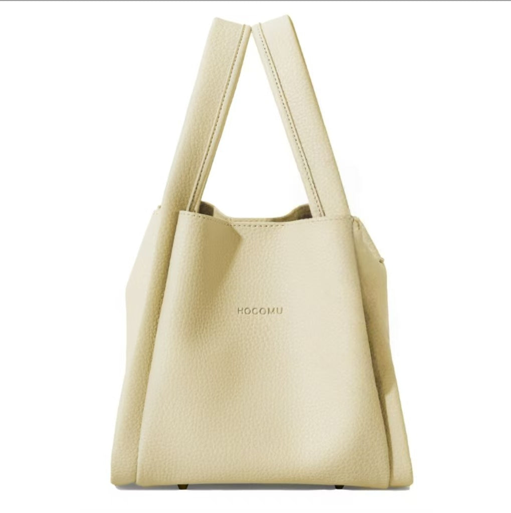 Women's Fashion Lychee Pattern Simple Korean Style Bucket Bag