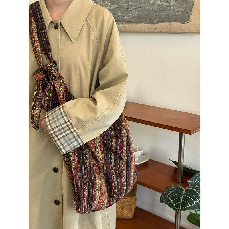 Women's Niche Ethnic Style Canvas Retro Commuter Women's Shoulder Bag