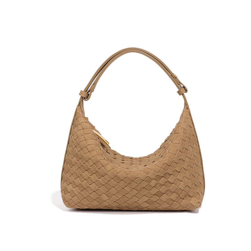 Women's Large Capacity Underarm Design Woven Simple Style Women's Handbag