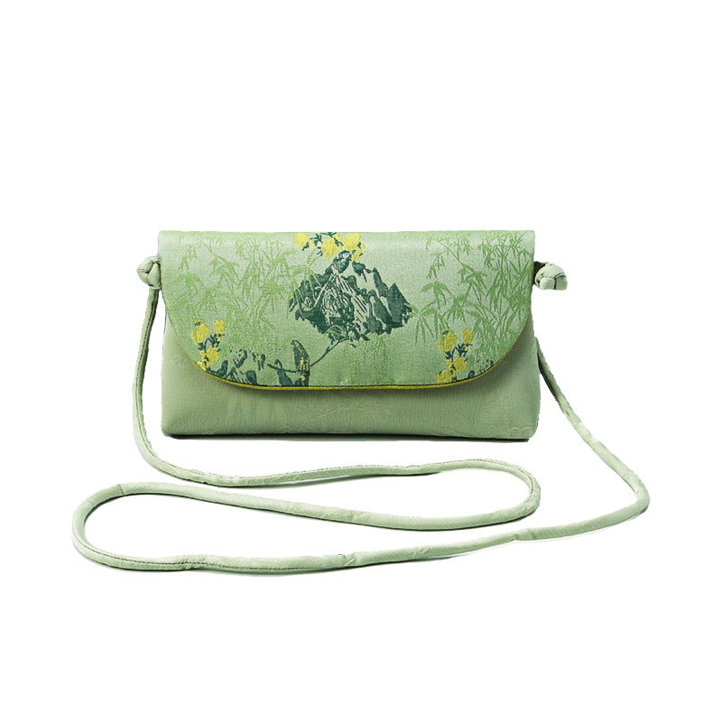 Cultural Heritage Chinese Style Mulberry Silk Song Dynasty Brocade National Shoulder Bags