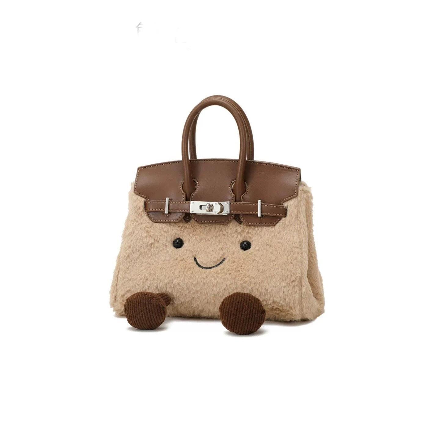 Women's Cute Cartoon Smile Plush Large Capacity Women's Handbag