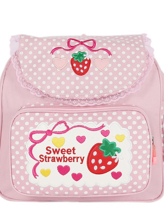 Sweet Lady Cute Embroidered Lace Fruit Women's Backpack