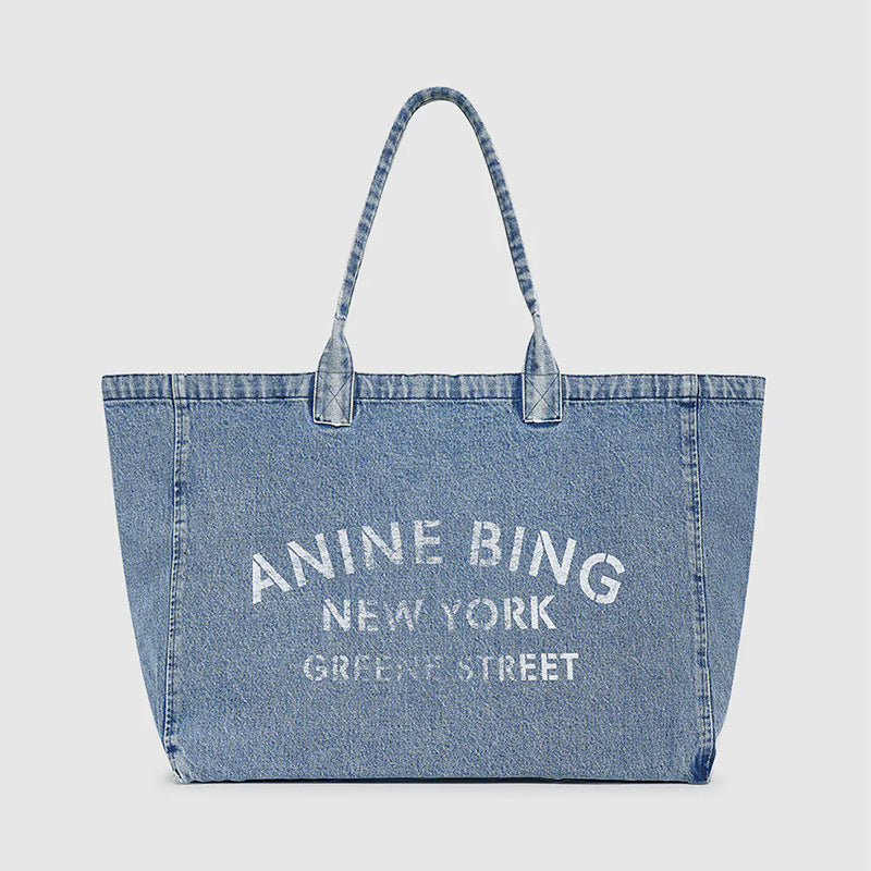 Women's North American Niche Classic Printing Denim Washed Fried Women's Handbag