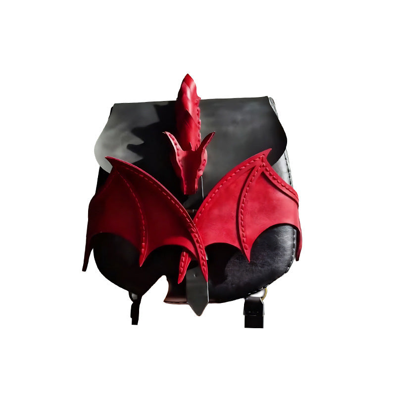 Women's Style Creative Blue Dragon Wing Decoration Mobile Retro Contrast Women's Messenger Bag