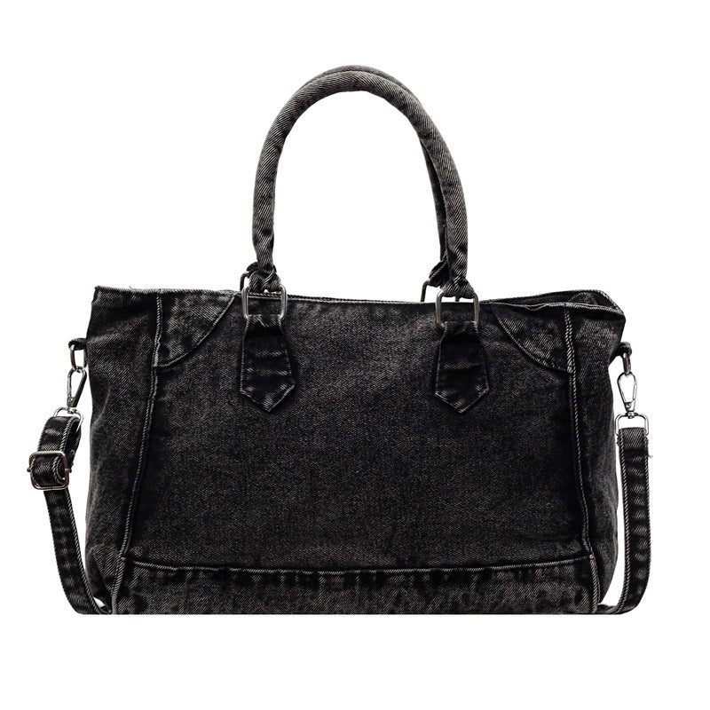 Women's Retro Washed Denim Summer Large Capacity Versatile Tote Bag