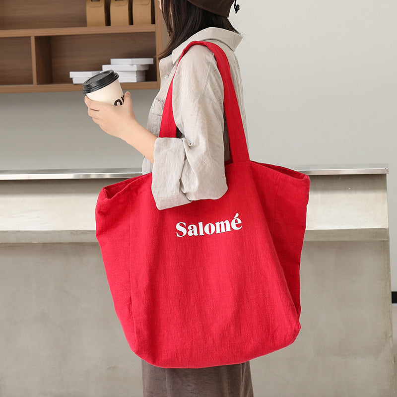 Women's Korean Style Linen Fashion Canvas Artistic Women's Messenger Bag