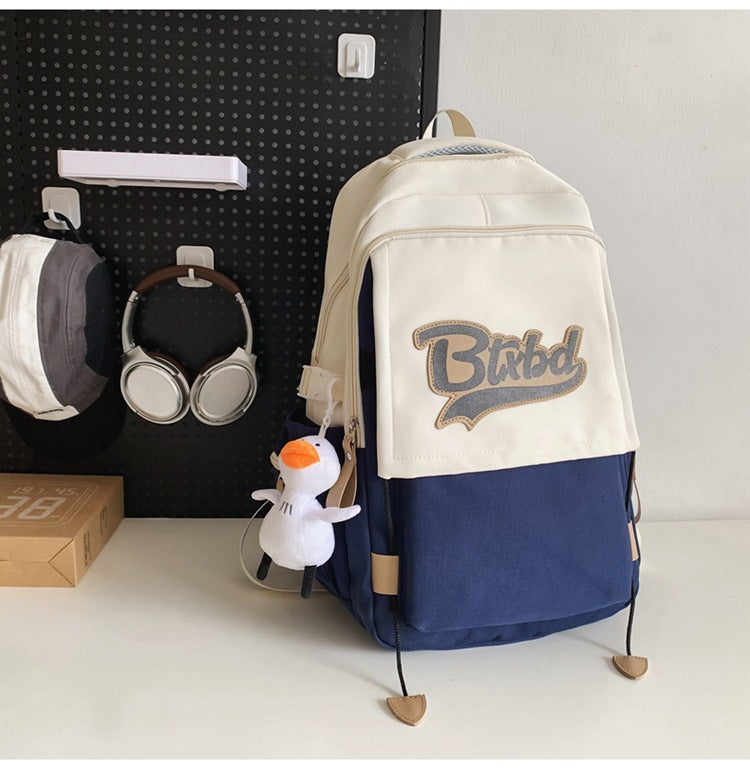 Women's Street Trend Junior's Contrast Color Campus Backpacks