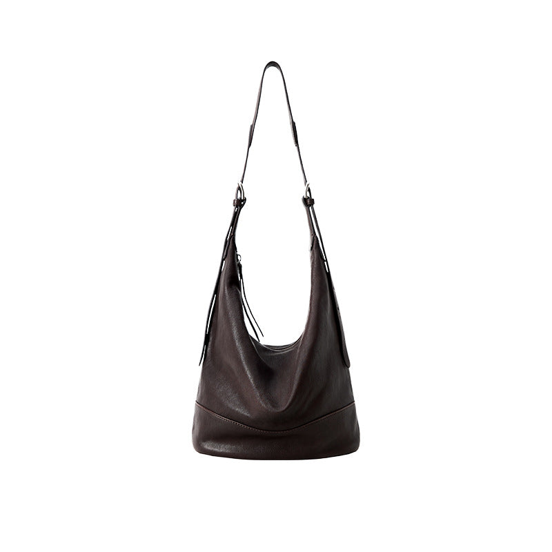Tatami Vegetable Tanned Sheepskin Binaural Female Large Capacity Women's Shoulder Bag