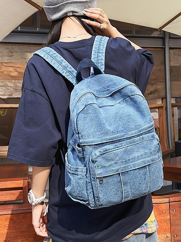Trendy Fashion Denim Versatile Large Capacity Leisure Backpack