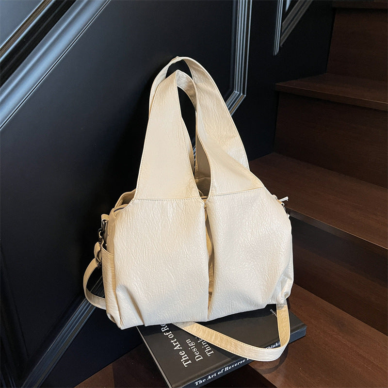 Women's Large Capacity Spring Soft Surface Retro Tote Bag