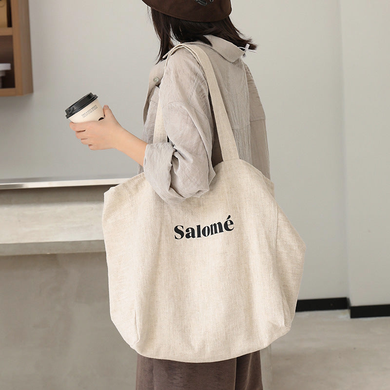 Women's Korean Style Linen Fashion Canvas Artistic Women's Messenger Bag