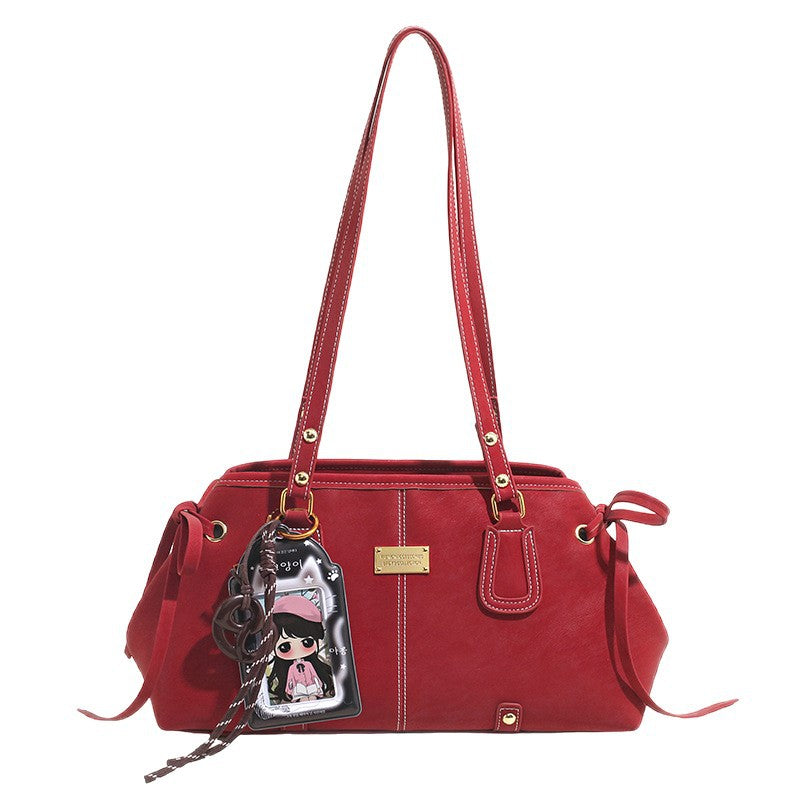 Women's Commuter Retro Frosted Fashion Large Capacity High-grade Hand-held Underarm Bag