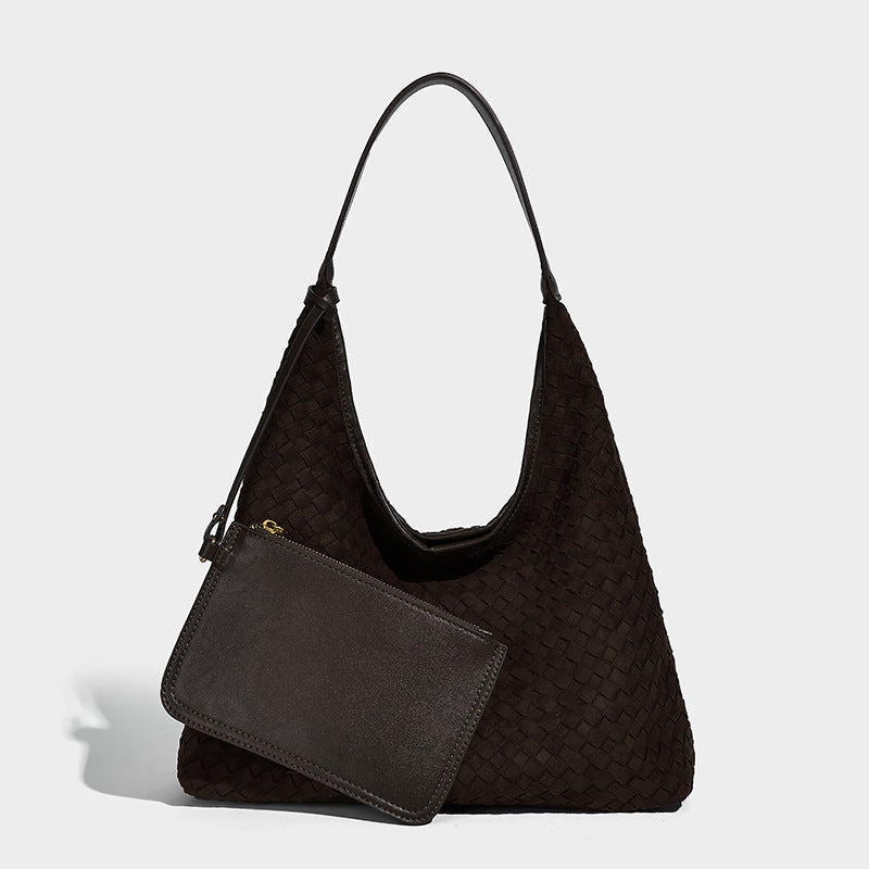 Women's Leather Hand-woven Commuter Simple Large Capacity Design Tote Bag