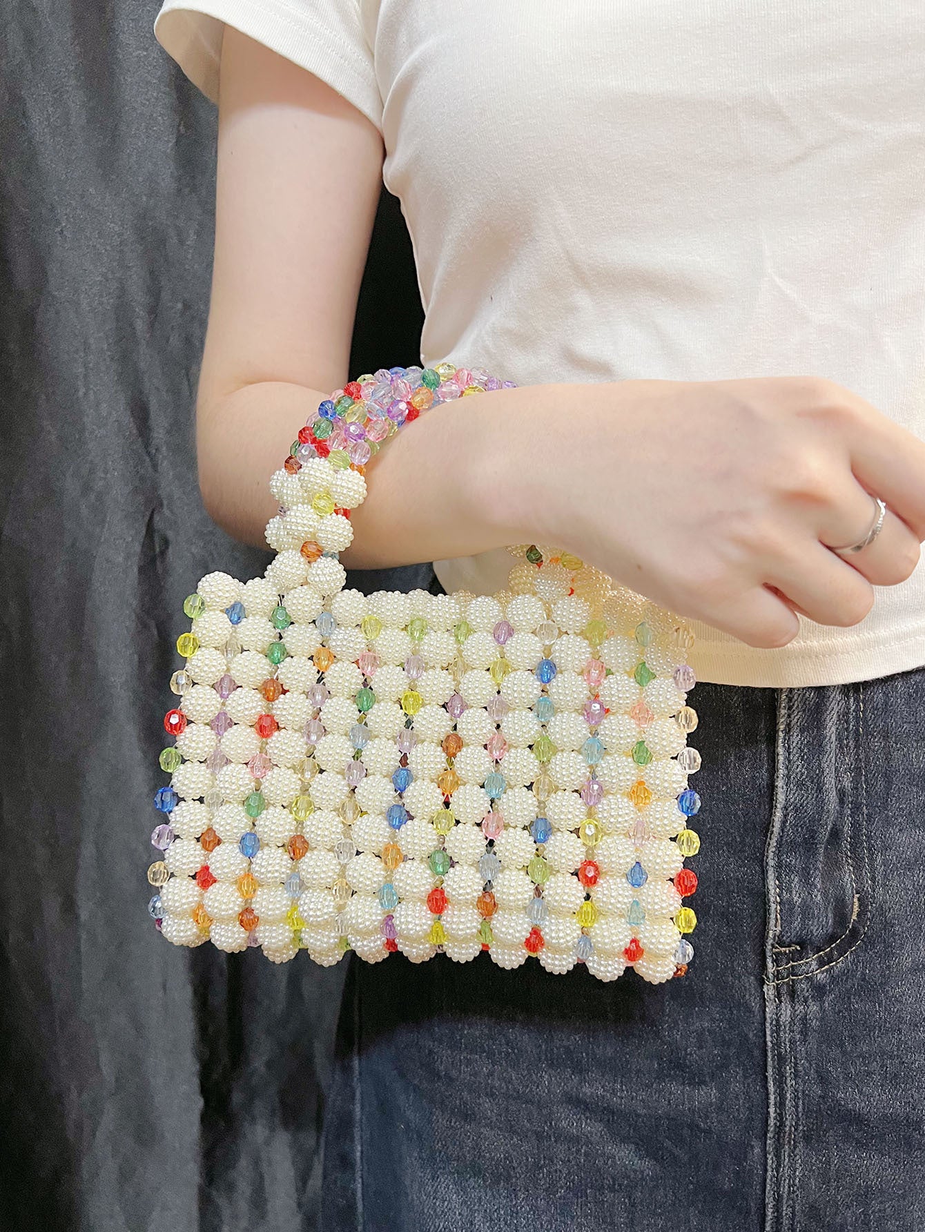 Handmade Beaded Waxberry Beads High-grade Niche Handbags